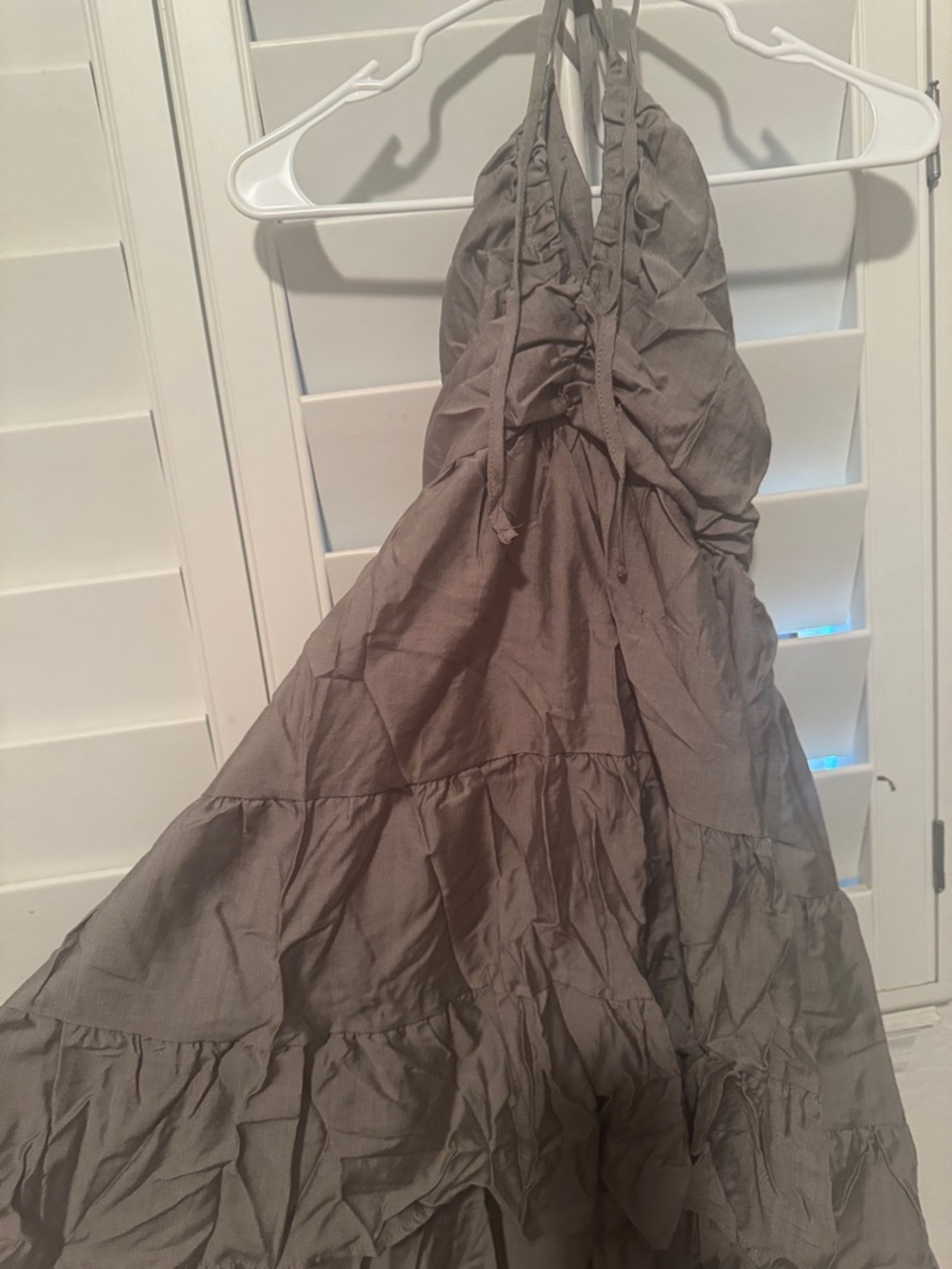 Gray Halter Maxi Dress - Picture 2 of 4